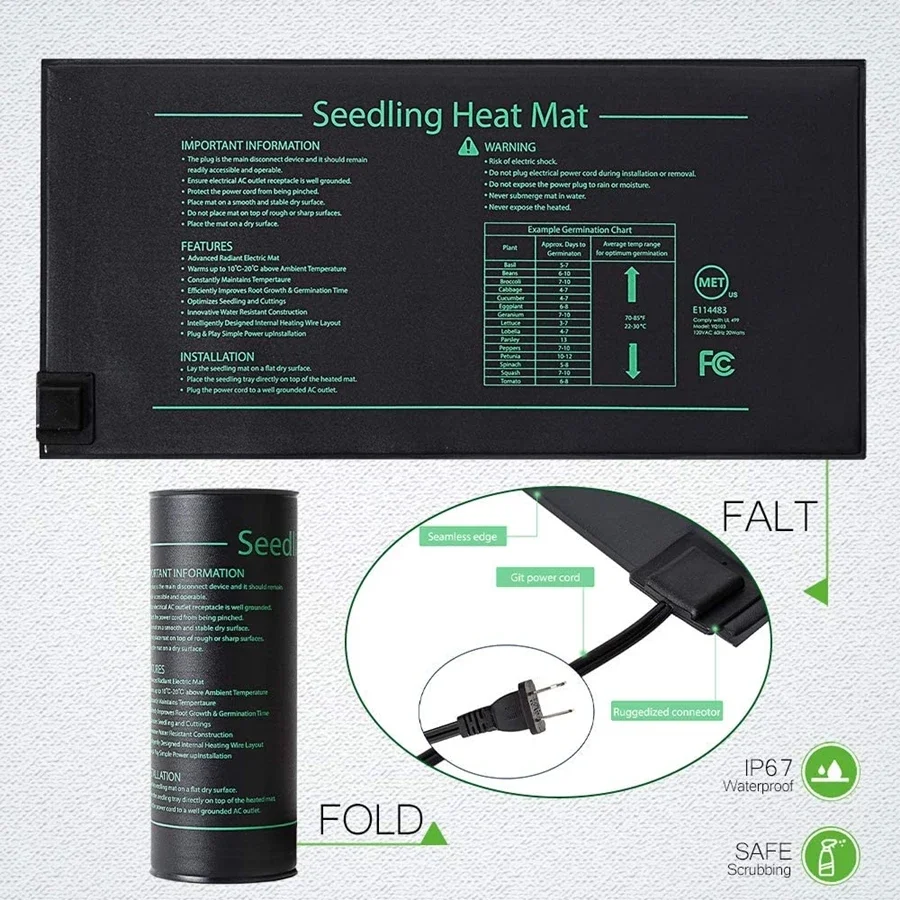 4 Sizes 220V EU Plug Seedling  - огляд і ціна Heat Mat Seedling