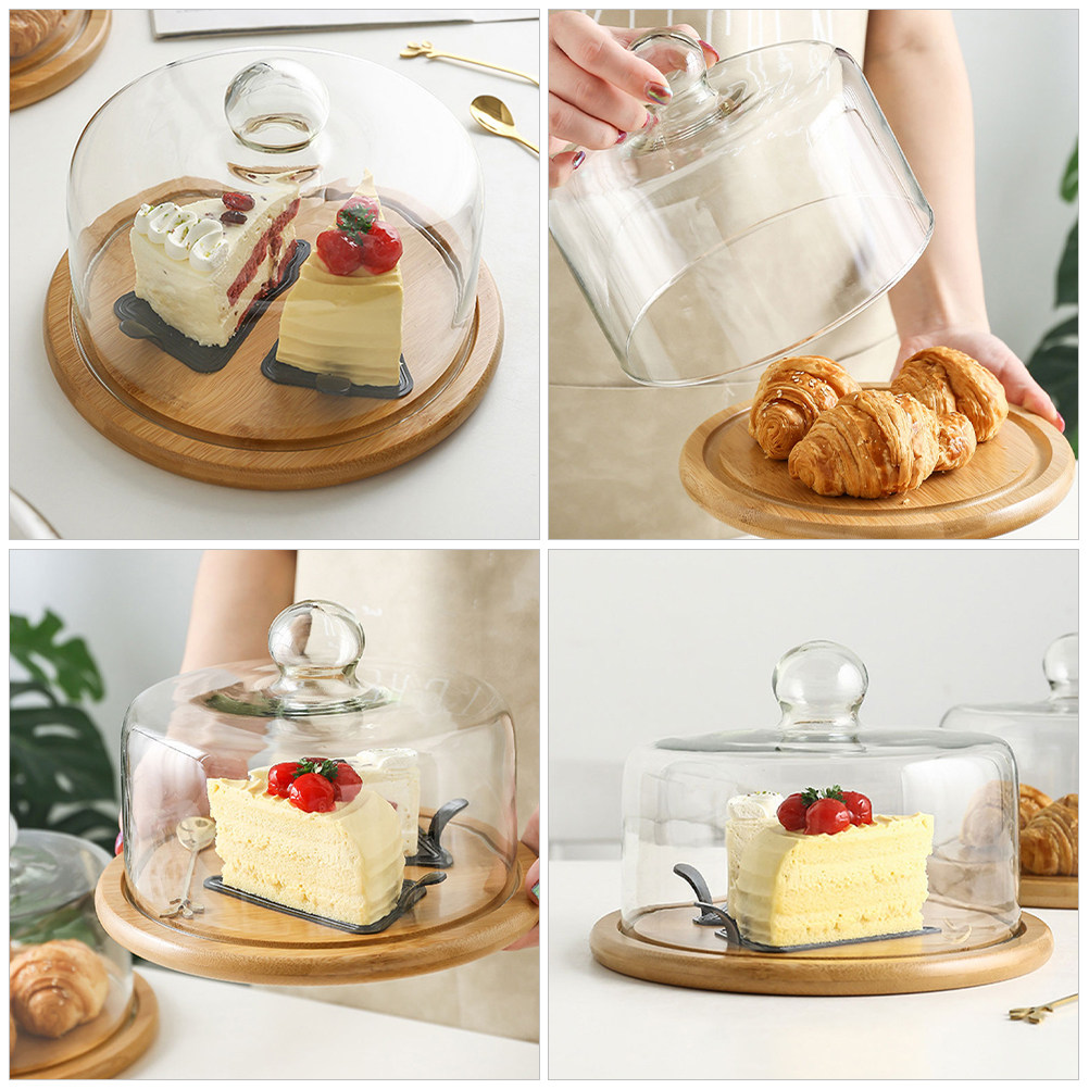 18Cm Transparent Glass Food Co - огляд і ціна Plastic Dome Clear