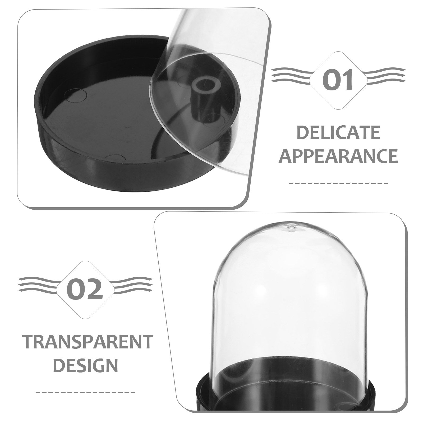4Pcs Clear Micro Landscape Dom - огляд і ціна Plastic Dome Clear